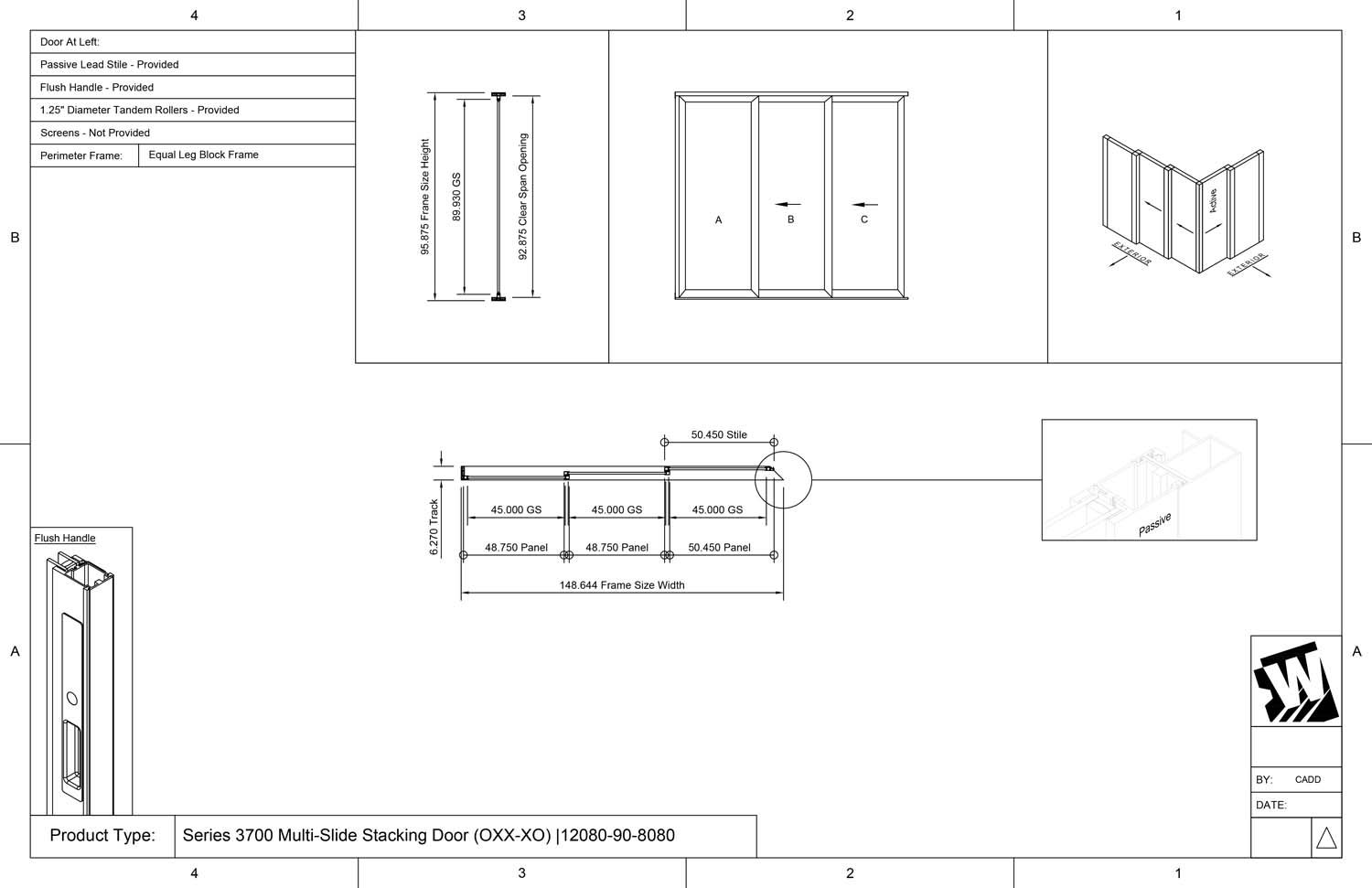 preview of OXX-XXO - 1 Fixed Panel Stacking with 2 Vent Panels - 2 Vent Panels Stacking with 1 Fixed Panel - (9080-9080 - 9' Wide by 8' High / 9' Wide by 8' High)