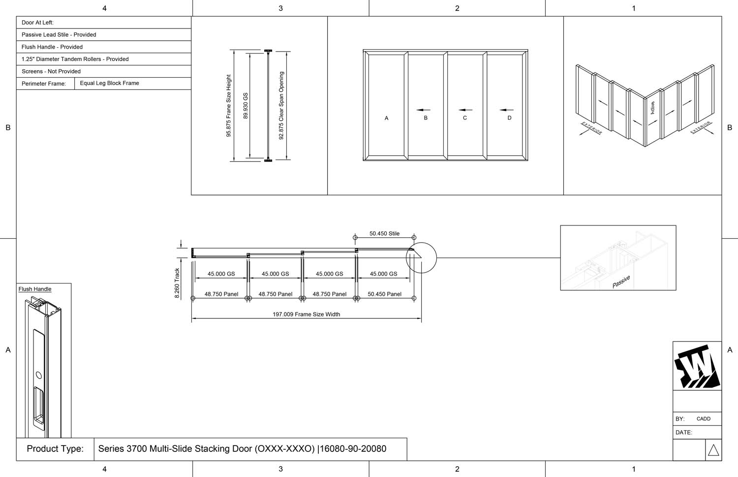 preview of OXXX-XXXO - 1 Fixed Panel Stacking with 3 Vent Panels - 3 Vent Panels Stacking with 1 Fixed Panel - (20080-16080 - 20' Wide by 8' High / 16' Wide by 8' High)