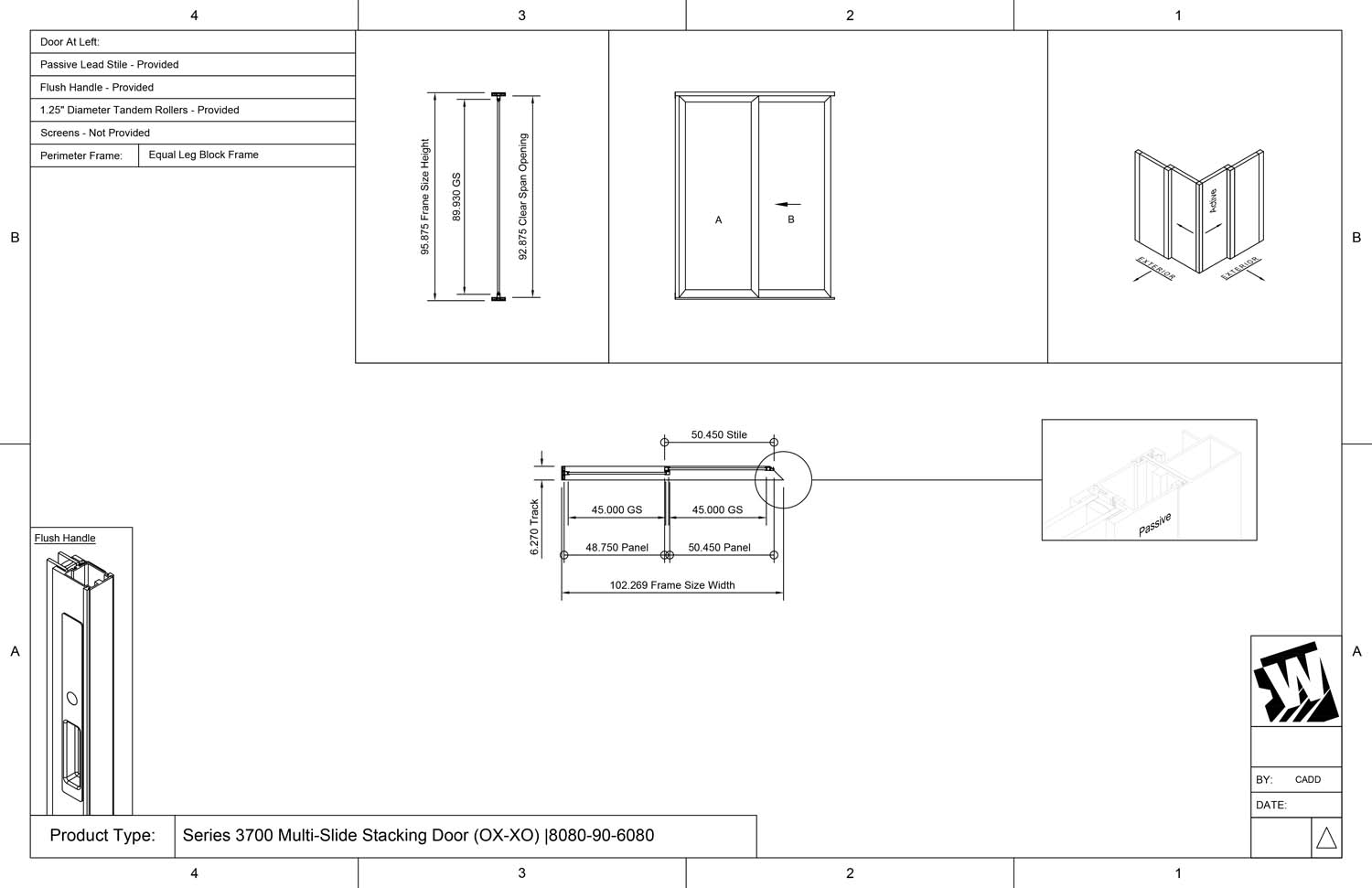 preview of OX-XXO - 1 Fixed Panel Stacking with 1 Vent Panel - 2 Vent Panels Stacking with 1 Fixed Panel - (6080-9080 - 6' Wide by 8' High / 9' Wide by 8' High)